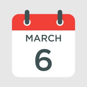 calendar - March 6 icon illustration isolated vector sign symbol